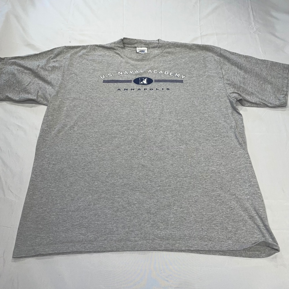 The Cotton Exchange US Naval Academy Annapolis Gray T-Shirt Mens 2X Made in USA